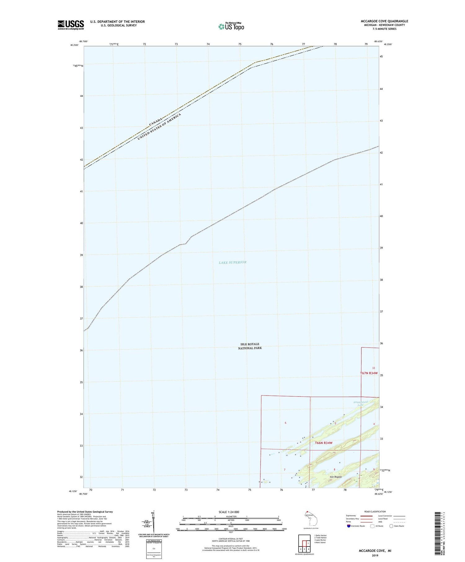 McCargoe Cove Michigan US Topo Map Image