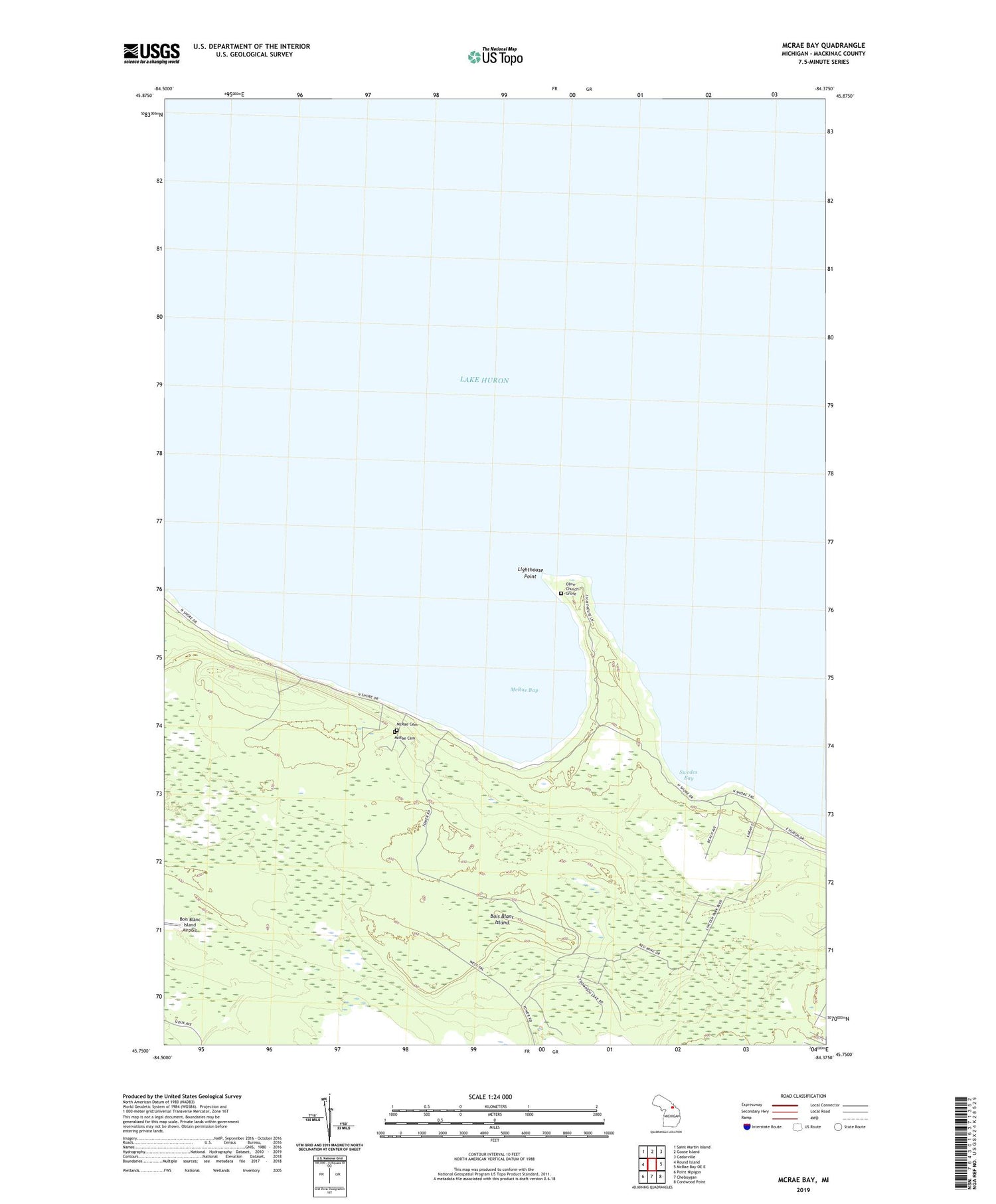 McRae Bay Michigan US Topo Map Image