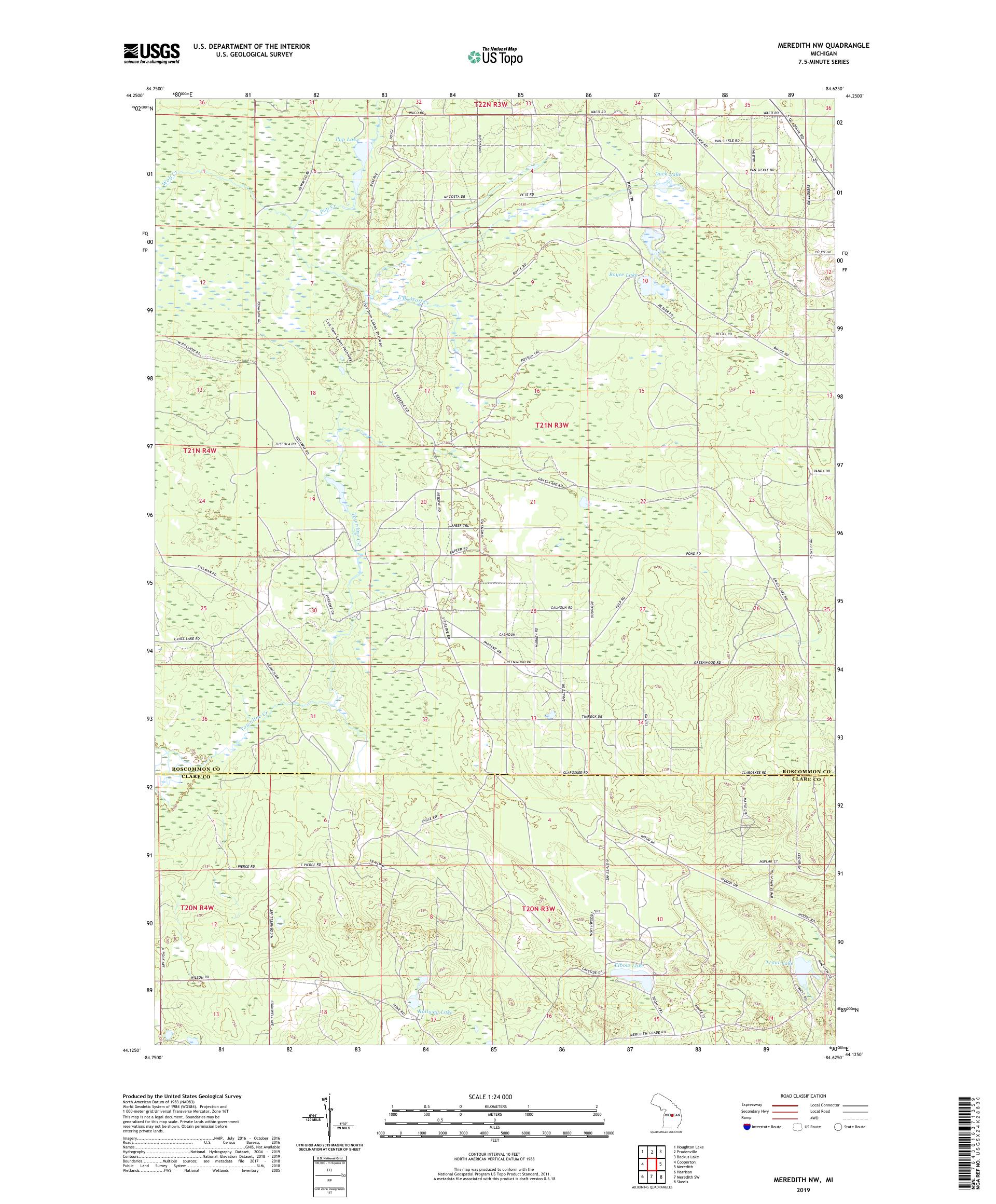 Meredith NW Michigan US Topo Map – MyTopo Map Store