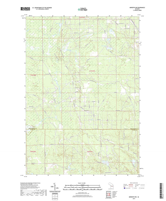 Meredith NW Michigan US Topo Map Image
