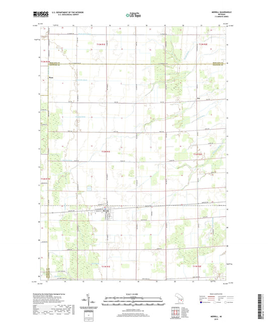 Merrill Michigan US Topo Map Image