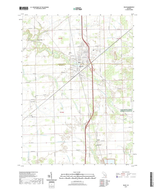 Milan Michigan US Topo Map Image