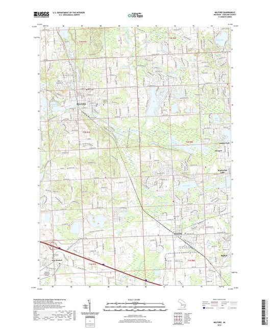 Milford Michigan US Topo Map Image