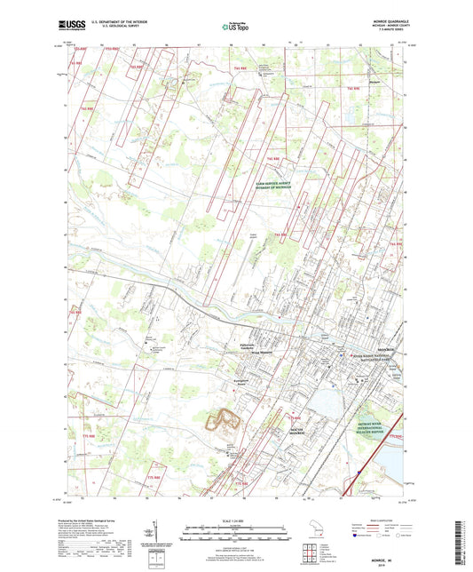Monroe Michigan US Topo Map Image