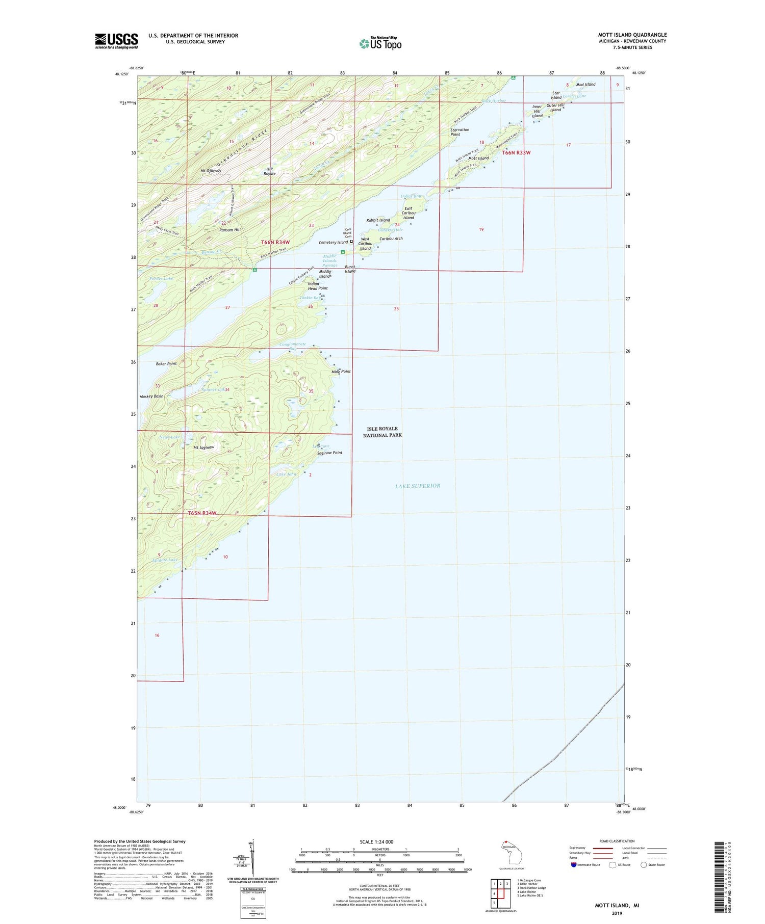 Mott Island Michigan US Topo Map Image
