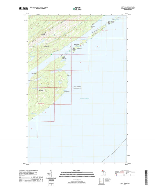 Mott Island Michigan US Topo Map Image