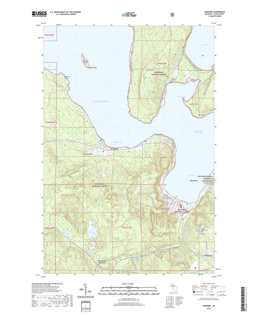 Munising Michigan US Topo Map Image