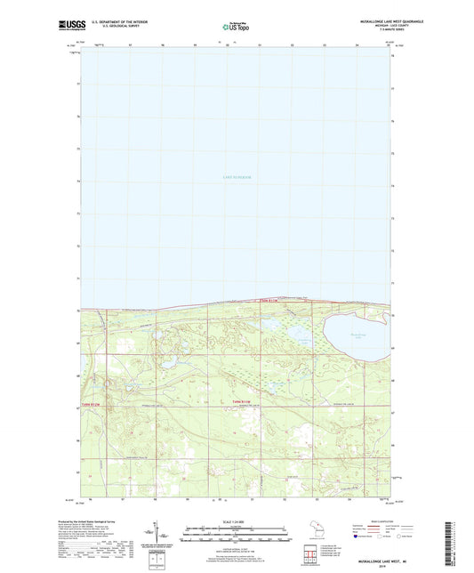Muskallonge Lake West Michigan US Topo Map Image