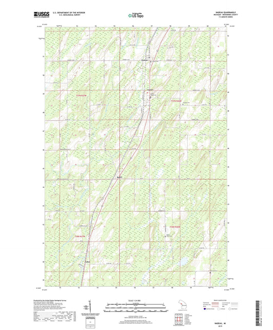 Nadeau Michigan US Topo Map Image