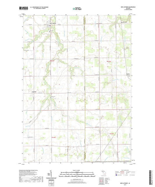 New Lothrop Michigan US Topo Map Image