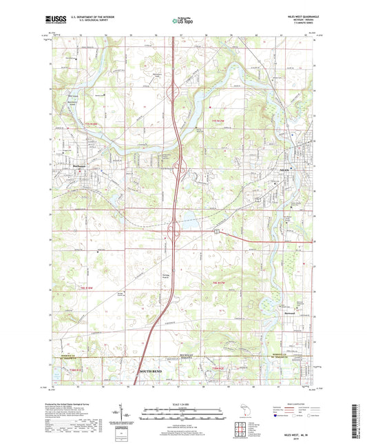 Niles West Michigan US Topo Map Image