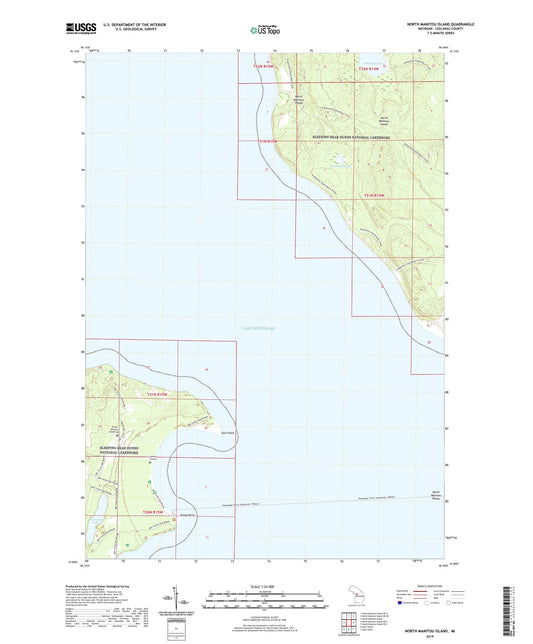 North Manitou Island Michigan US Topo Map Image