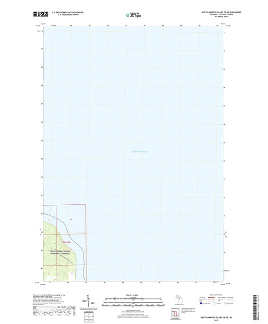 North Manitou Island OE NE Michigan US Topo Map Image