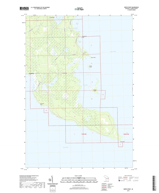 North Point Michigan US Topo Map Image