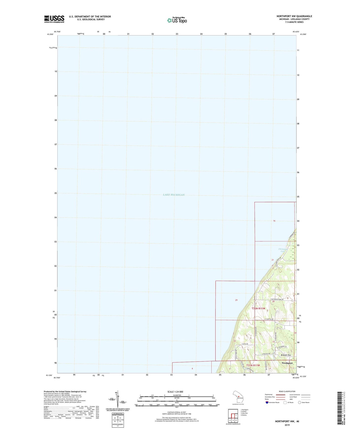 Northport NW Michigan US Topo Map Image