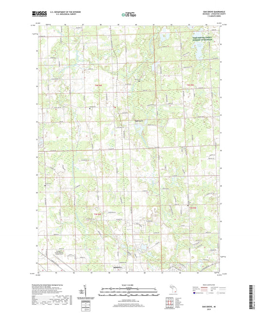 Oak Grove Michigan US Topo Map Image