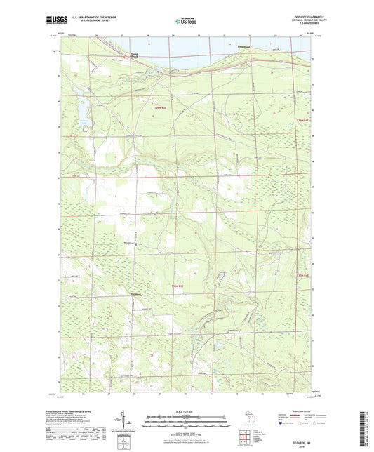 Ocqueoc Michigan US Topo Map Image