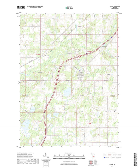 Olivet Michigan US Topo Map Image