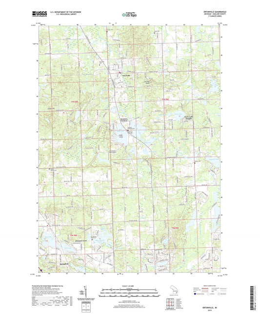 Ortonville Michigan US Topo Map Image