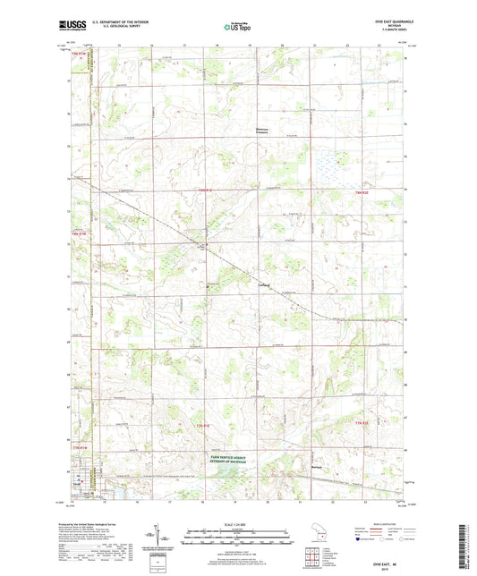 Ovid East Michigan US Topo Map Image