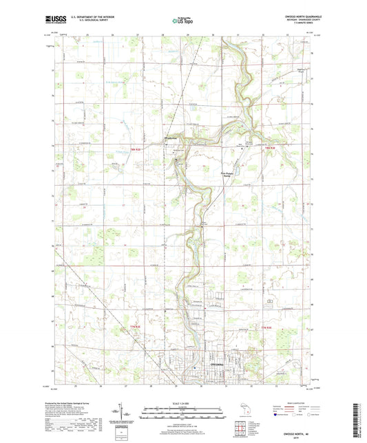 Owosso North Michigan US Topo Map Image