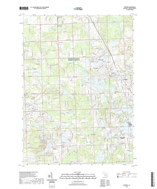 Oxford Michigan US Topo Map Image