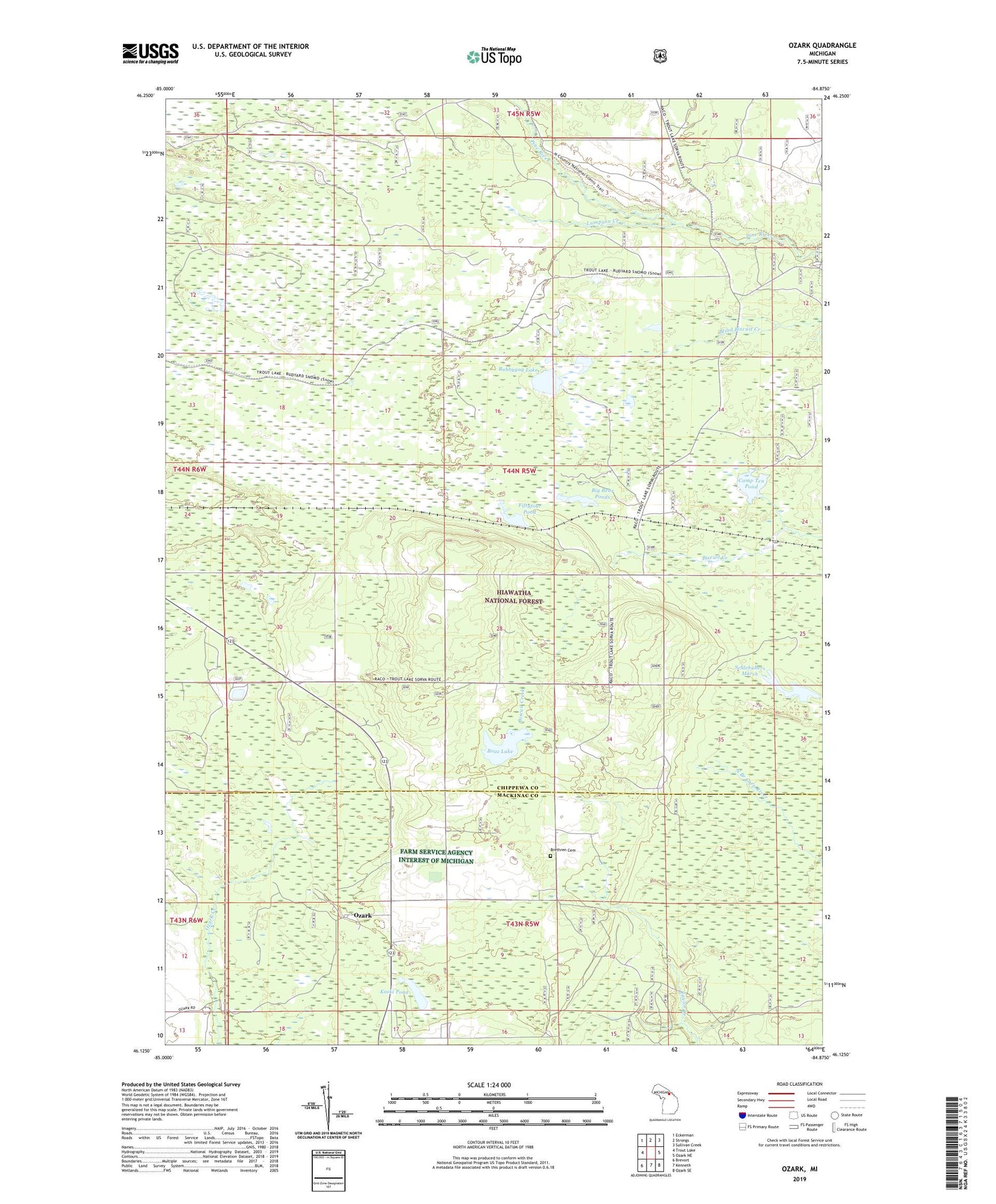 Ozark Michigan US Topo Map Image
