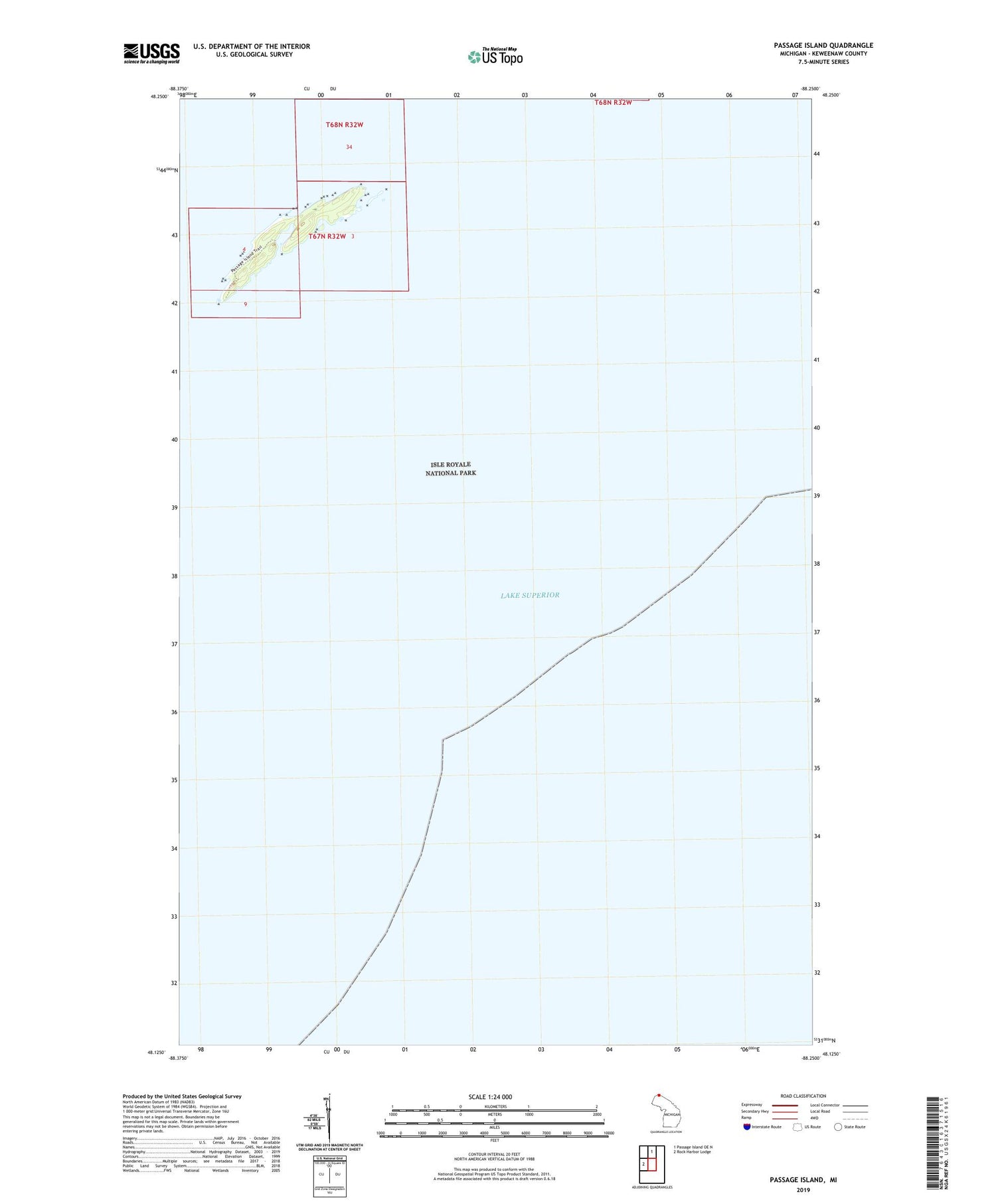 Passage Island Michigan US Topo Map Image
