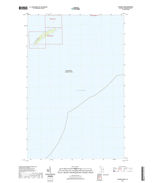 Passage Island Michigan US Topo Map Image