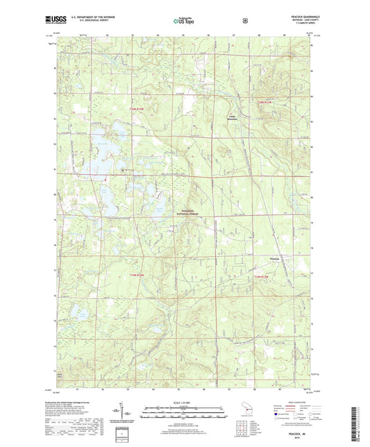 Peacock Michigan US Topo Map Image
