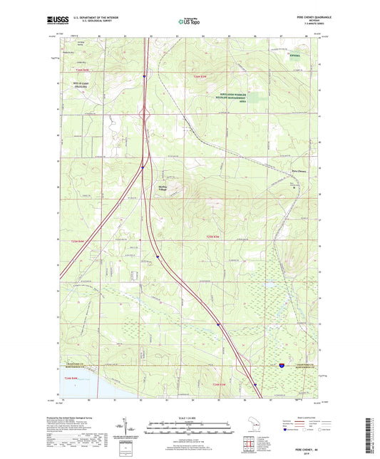 Pere Cheney Michigan US Topo Map Image