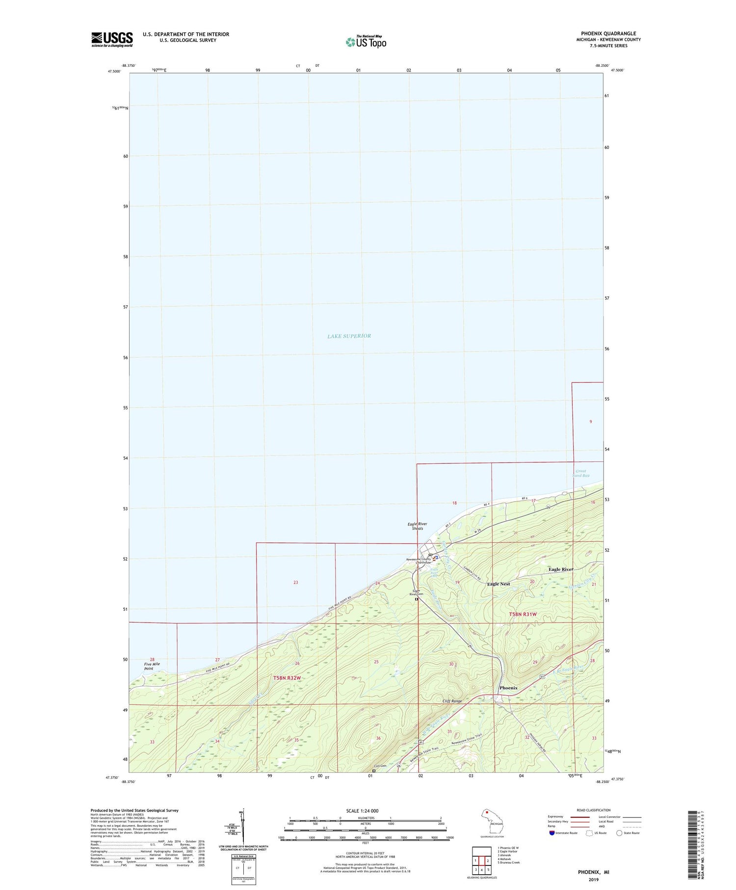 Phoenix Michigan US Topo Map Image