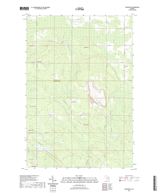 Pickford SE Michigan US Topo Map Image