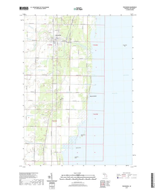 Pinconning Michigan US Topo Map Image