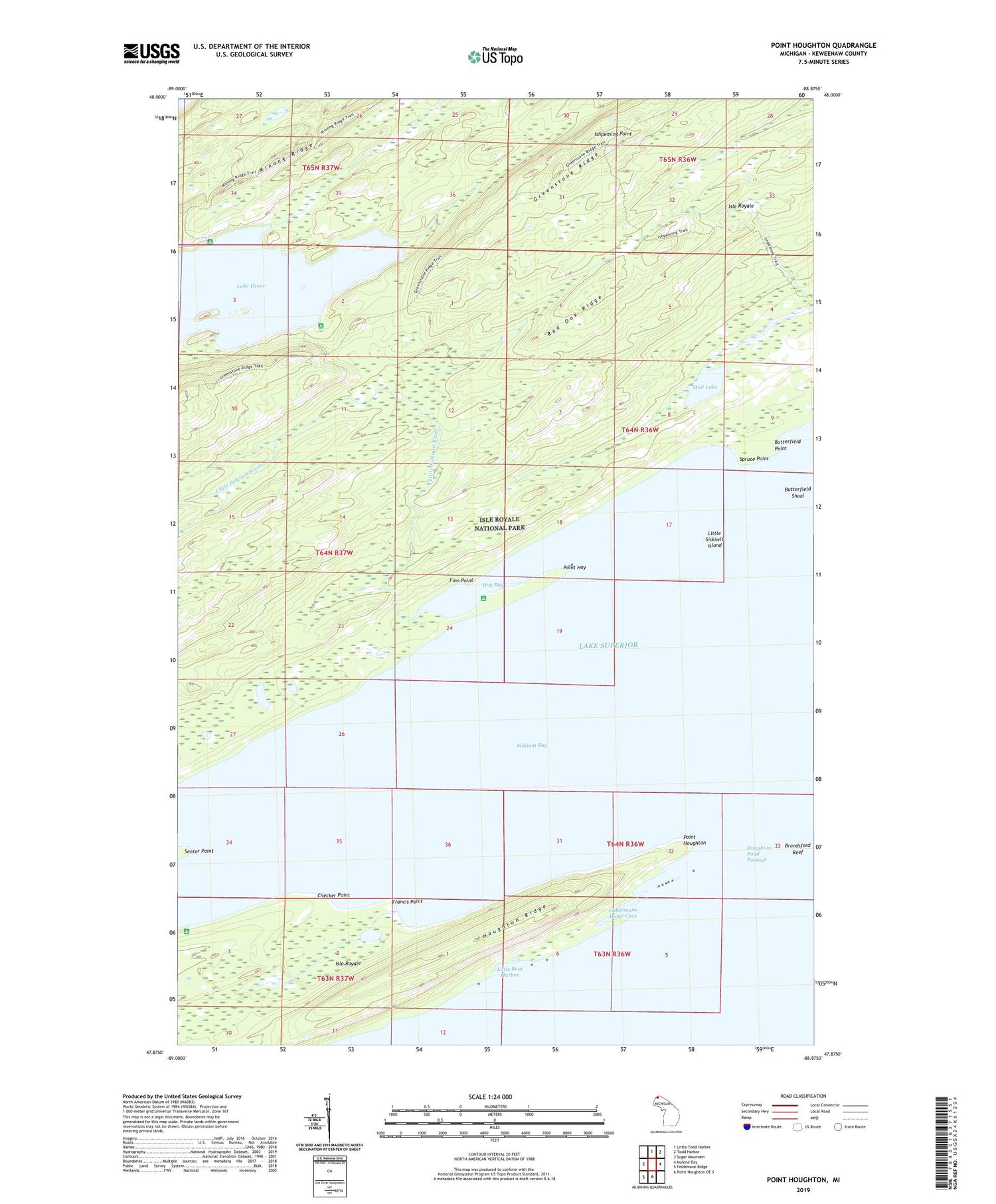 Point Houghton Michigan US Topo Map Image