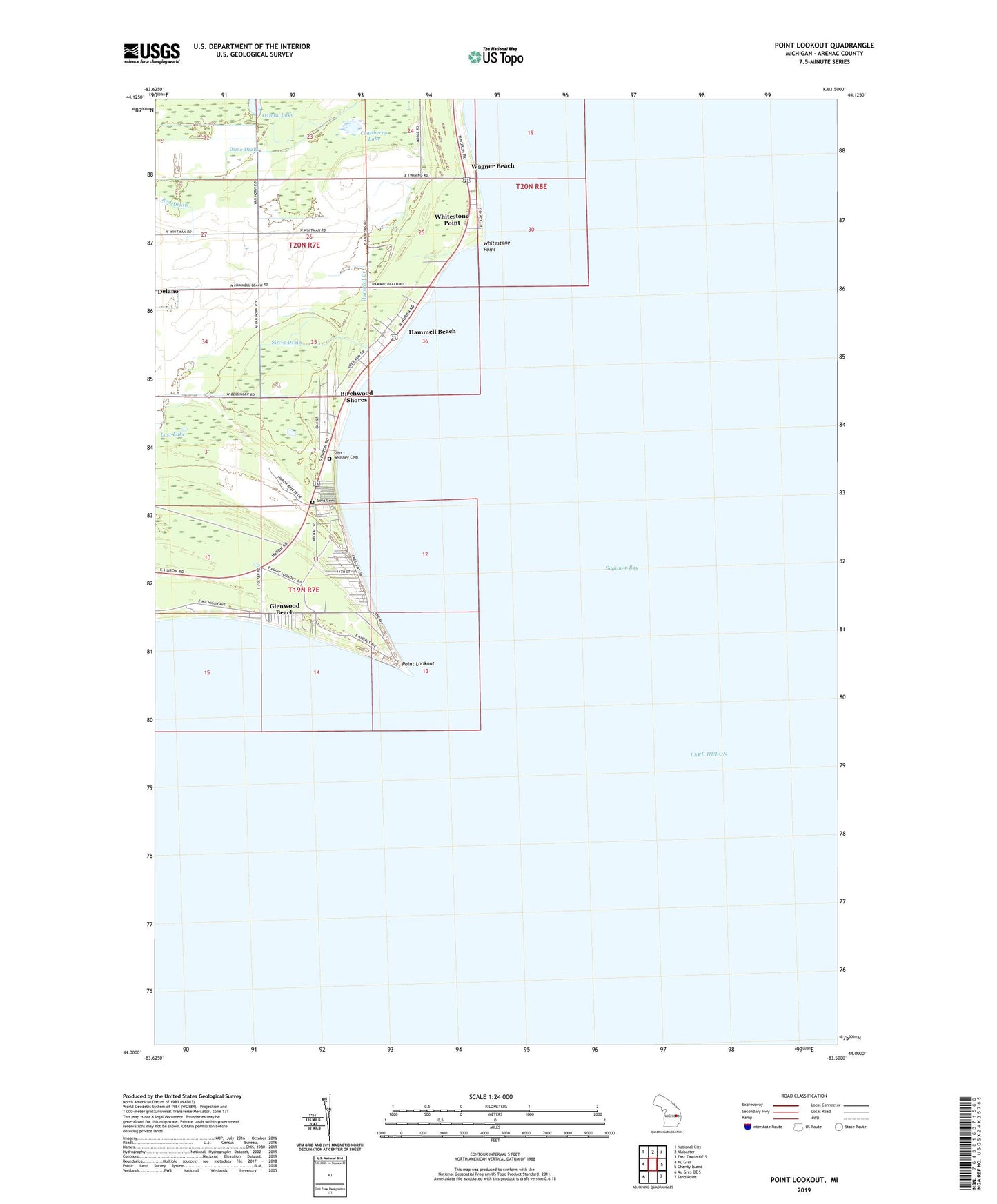 Point Lookout Michigan US Topo Map Image
