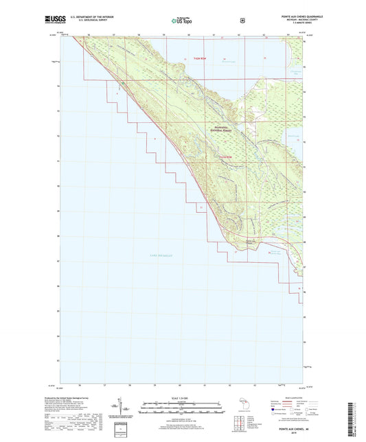 Pointe aux Chenes Michigan US Topo Map Image