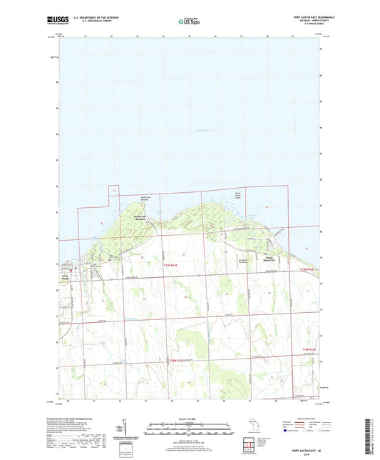 Port Austin East Michigan US Topo Map Image