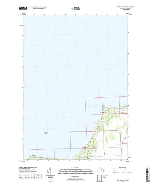 Port Austin West Michigan US Topo Map Image