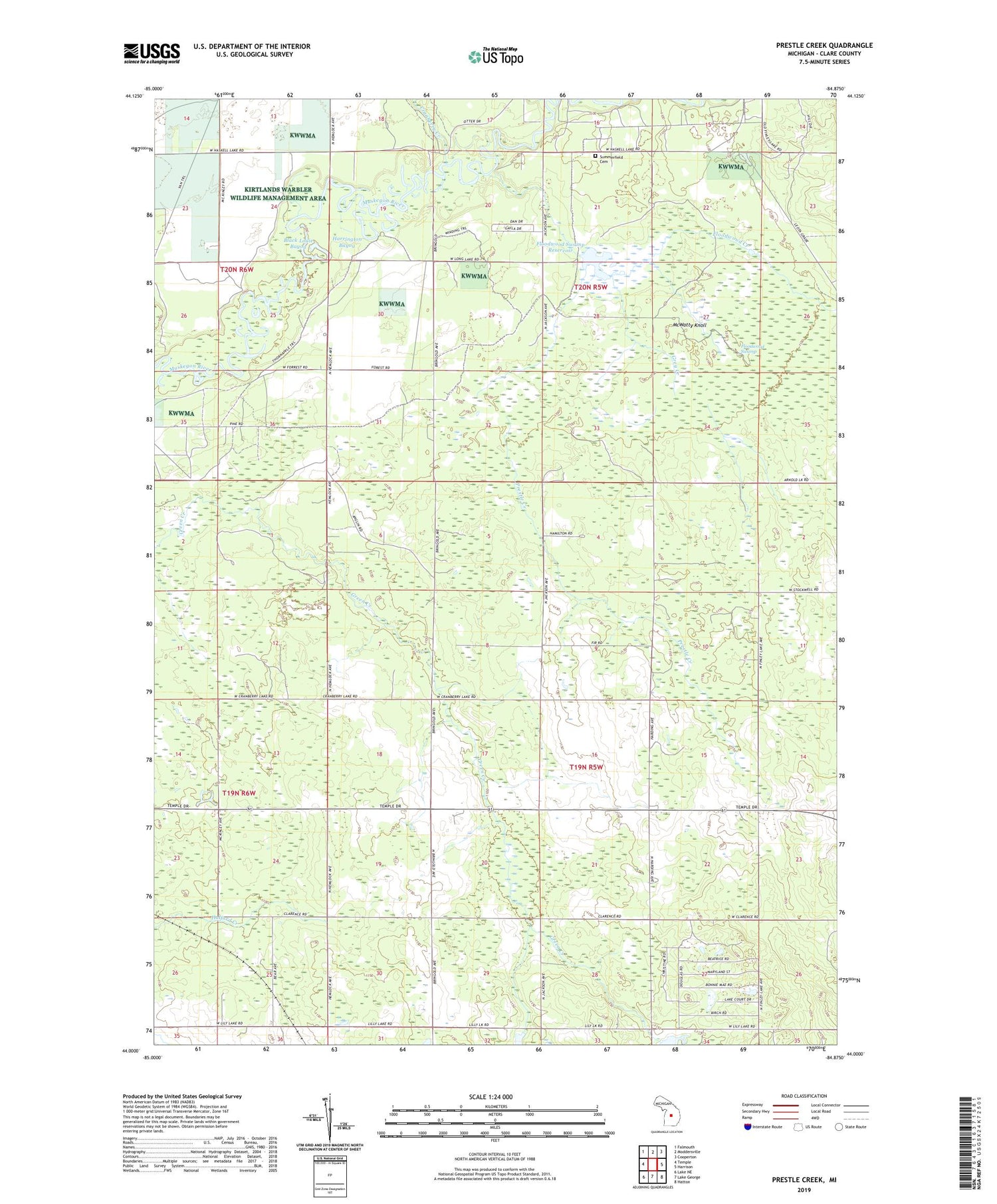 Prestle Creek Michigan US Topo Map Image