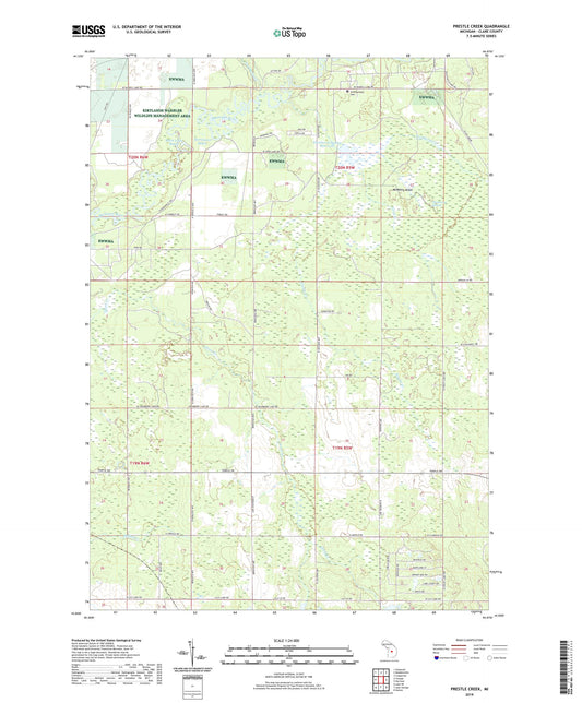 Prestle Creek Michigan US Topo Map Image