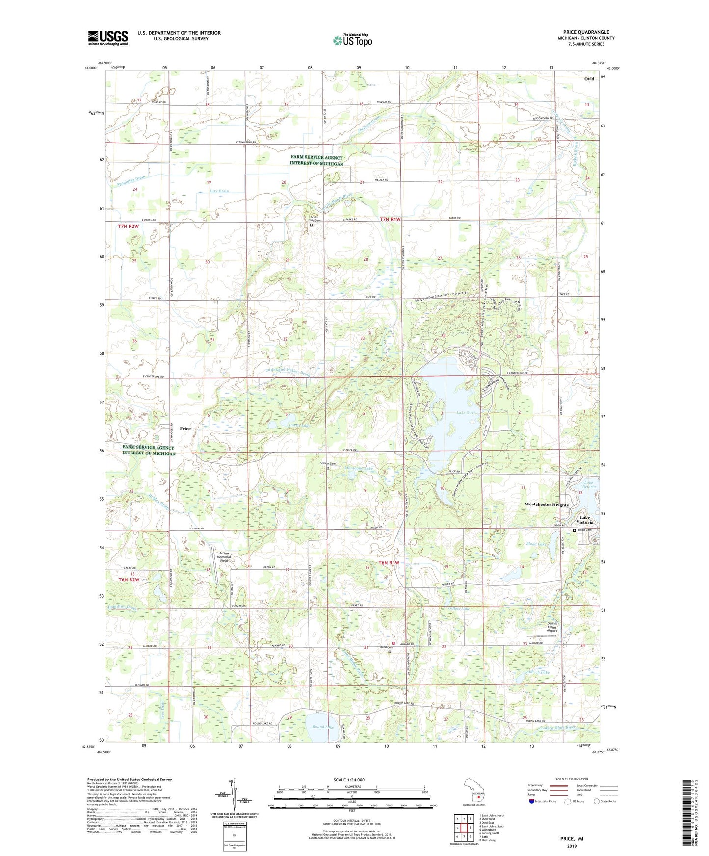 Price Michigan US Topo Map Image