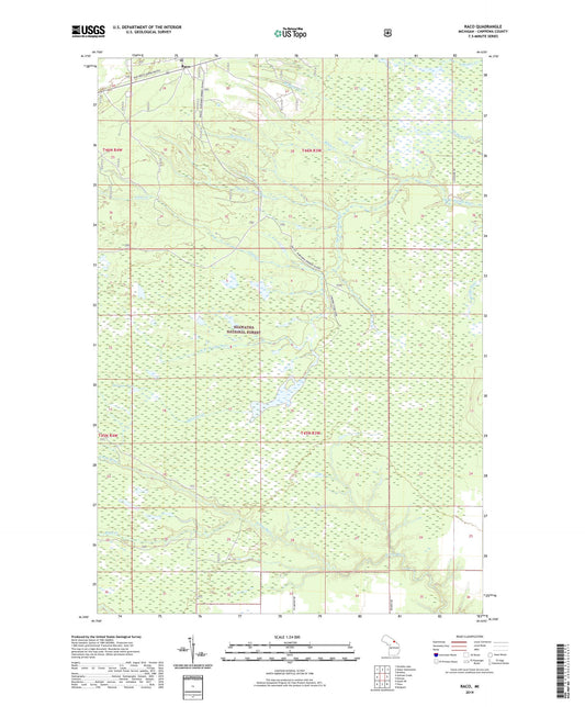 Raco Michigan US Topo Map Image