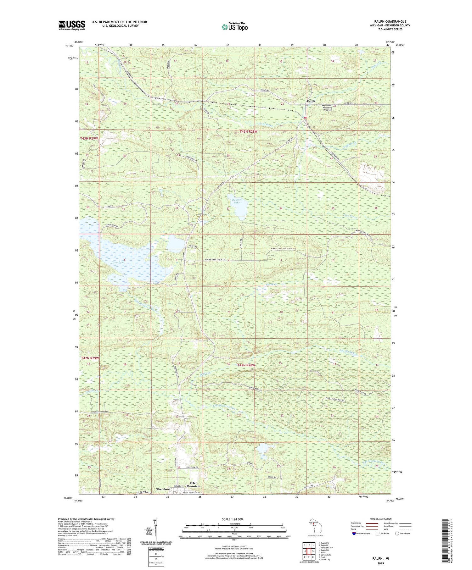Ralph Michigan US Topo Map Image