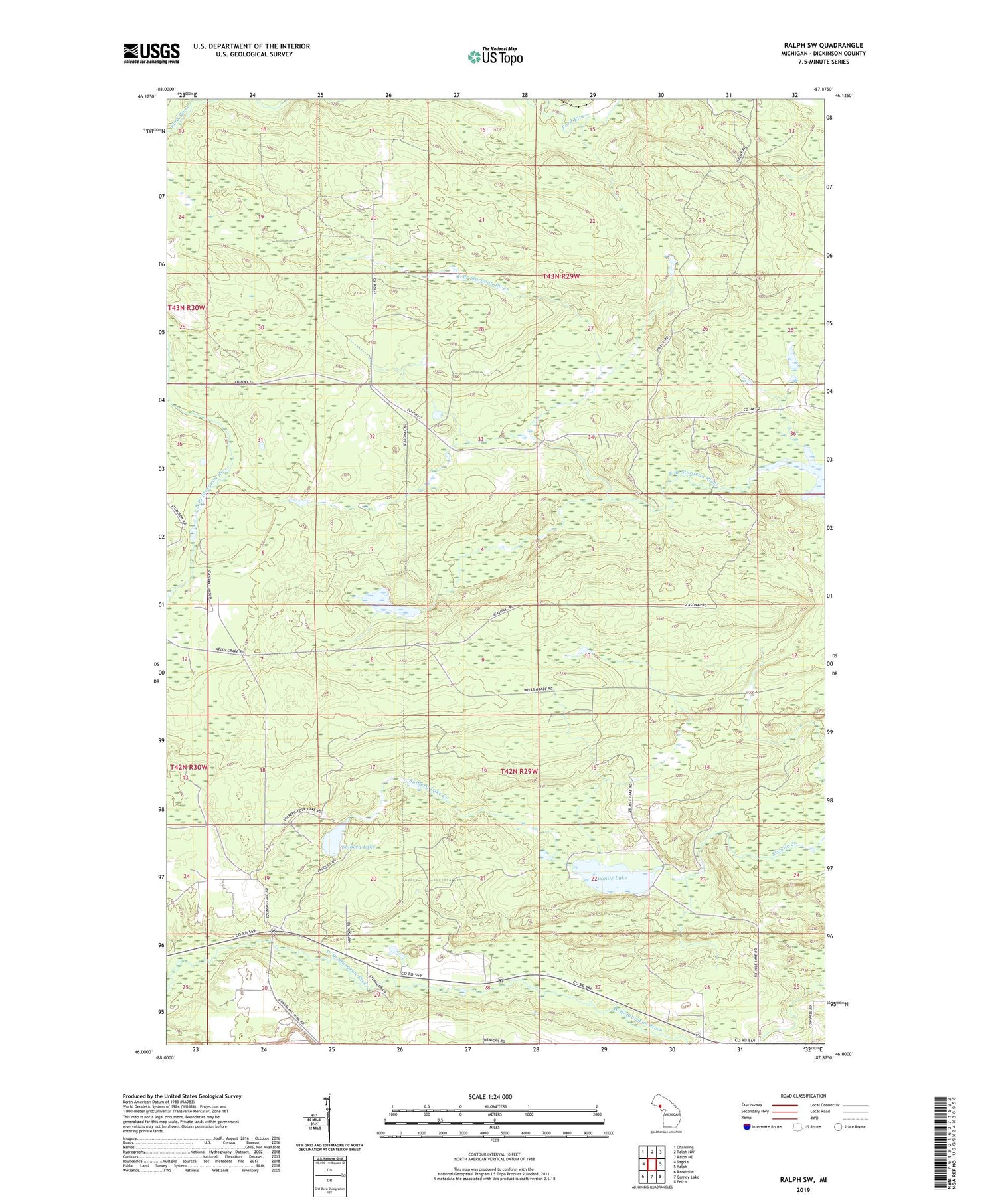 Ralph SW Michigan US Topo Map Image