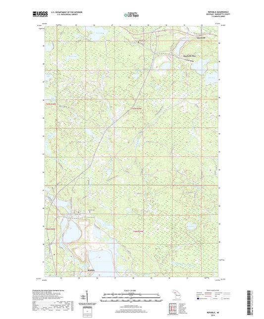Republic Michigan US Topo Map Image