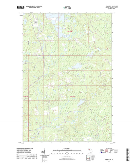 Republic SW Michigan US Topo Map Image