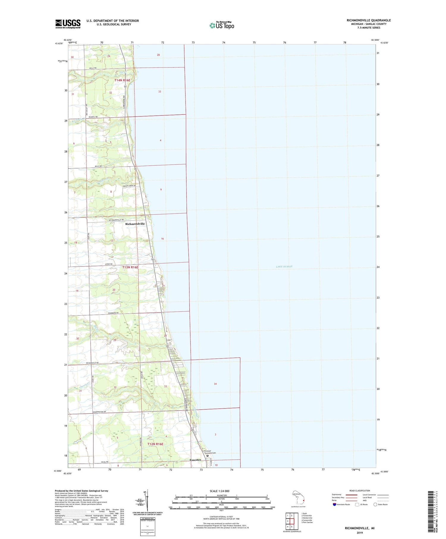 Richmondville Michigan US Topo Map Image