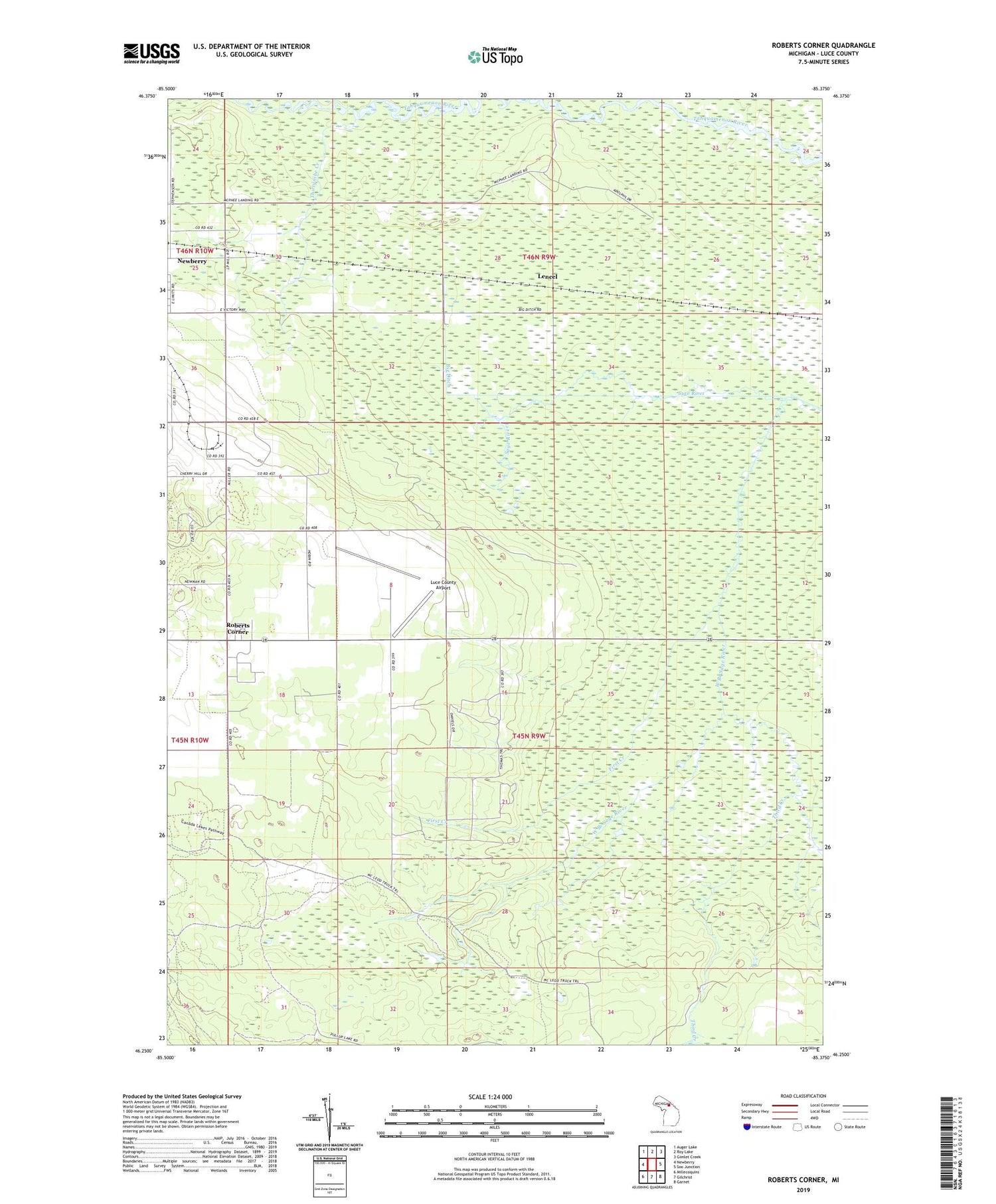 Roberts Corner Michigan US Topo Map Image