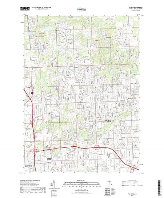 Rochester Michigan US Topo Map Image